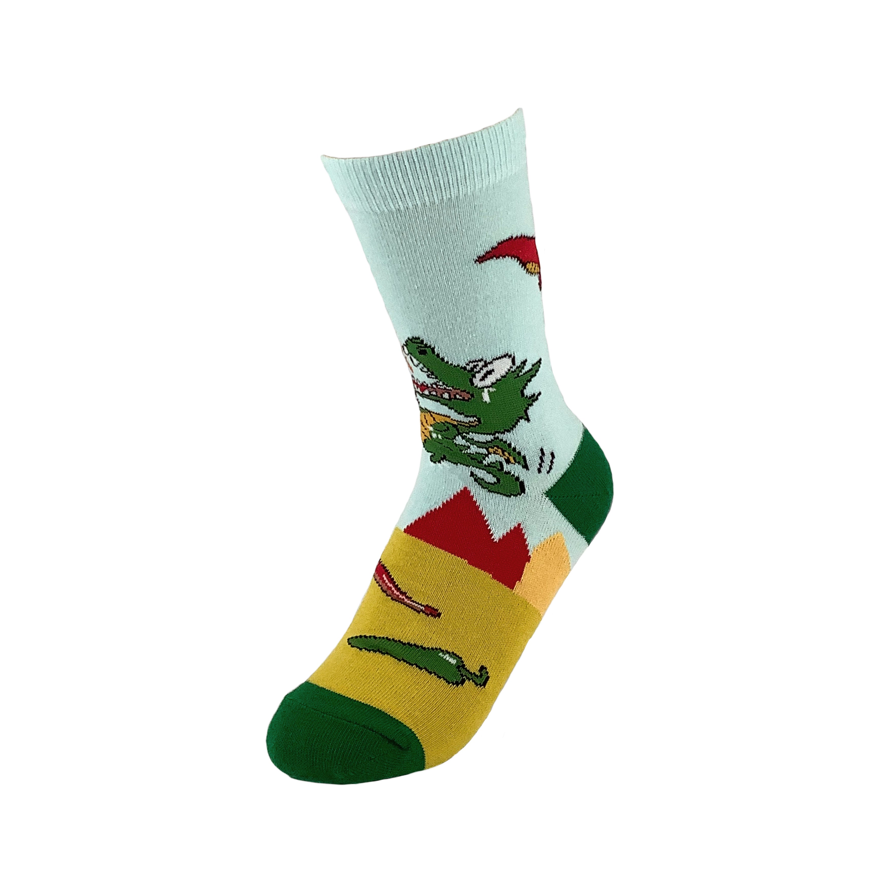 Dragon Pepper and Marshmallow Party Socks from the Sock Panda (Adult Small)