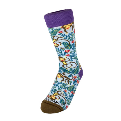 Monkey Playing Socks from the Sock Panda (Adult Small -  Shoe Sizes 2-5)