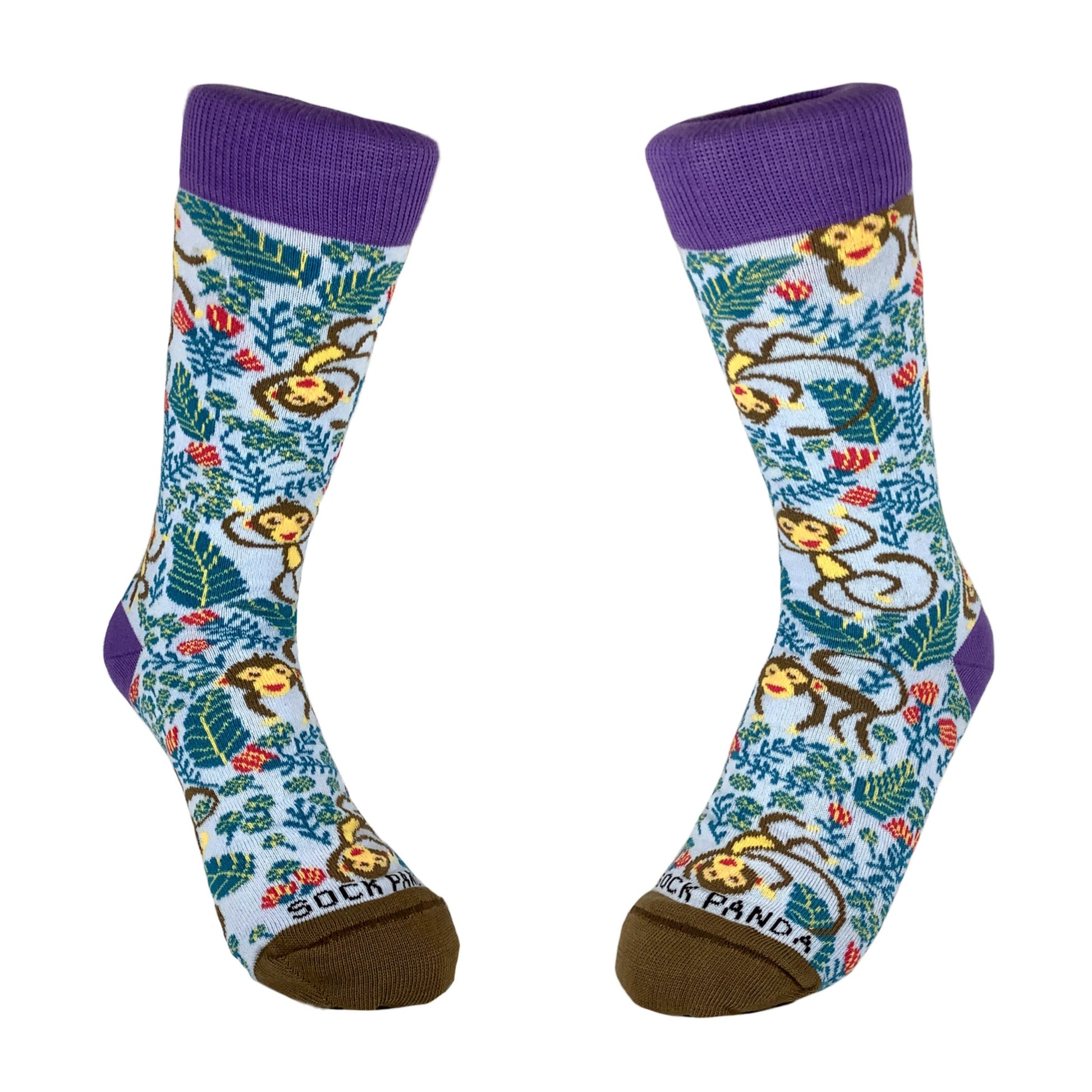 Monkey Playing Socks from the Sock Panda (Adult Small -  Shoe Sizes 2-5)