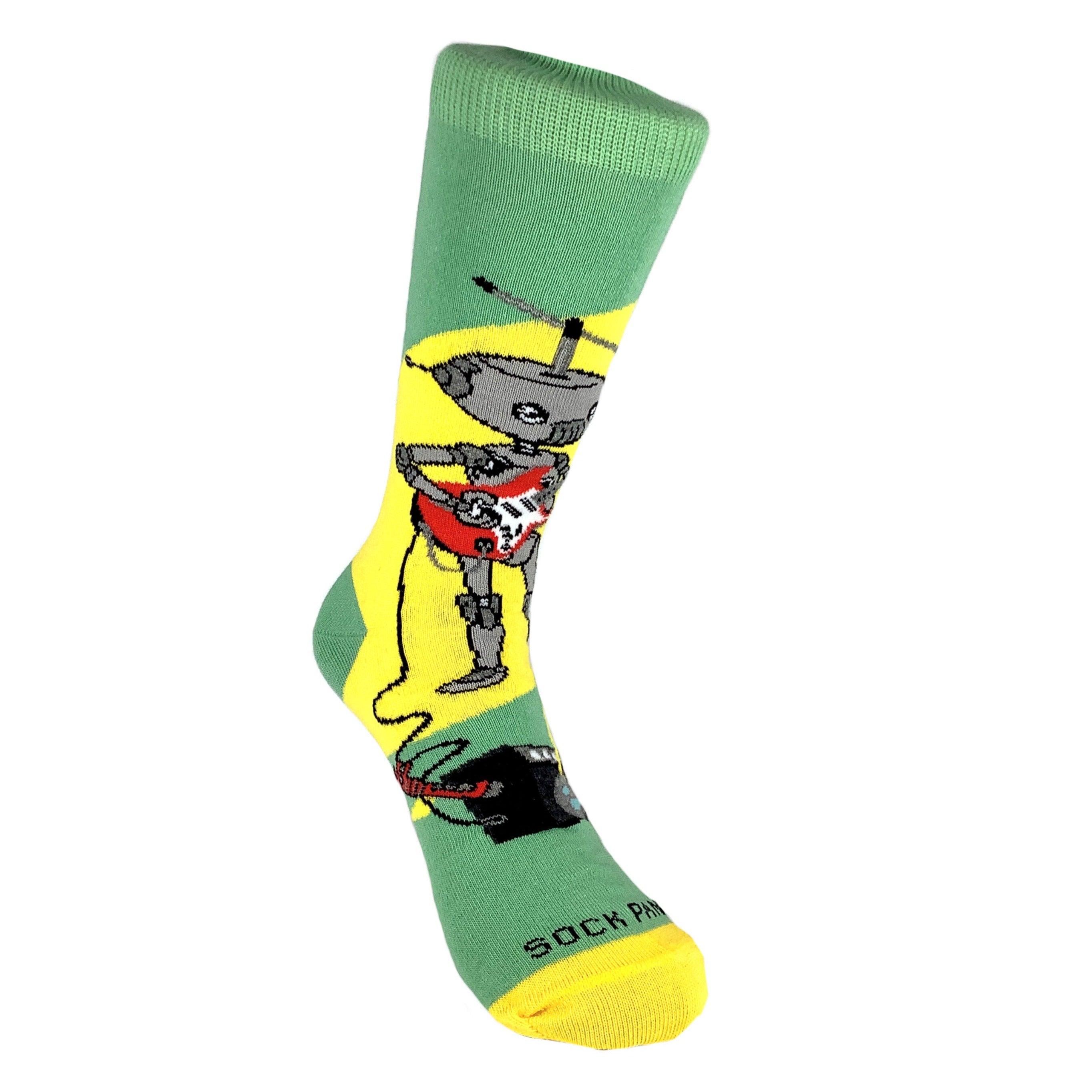 Guitar Playing Musical Robot Socks from the Sock Panda (Adult Small)