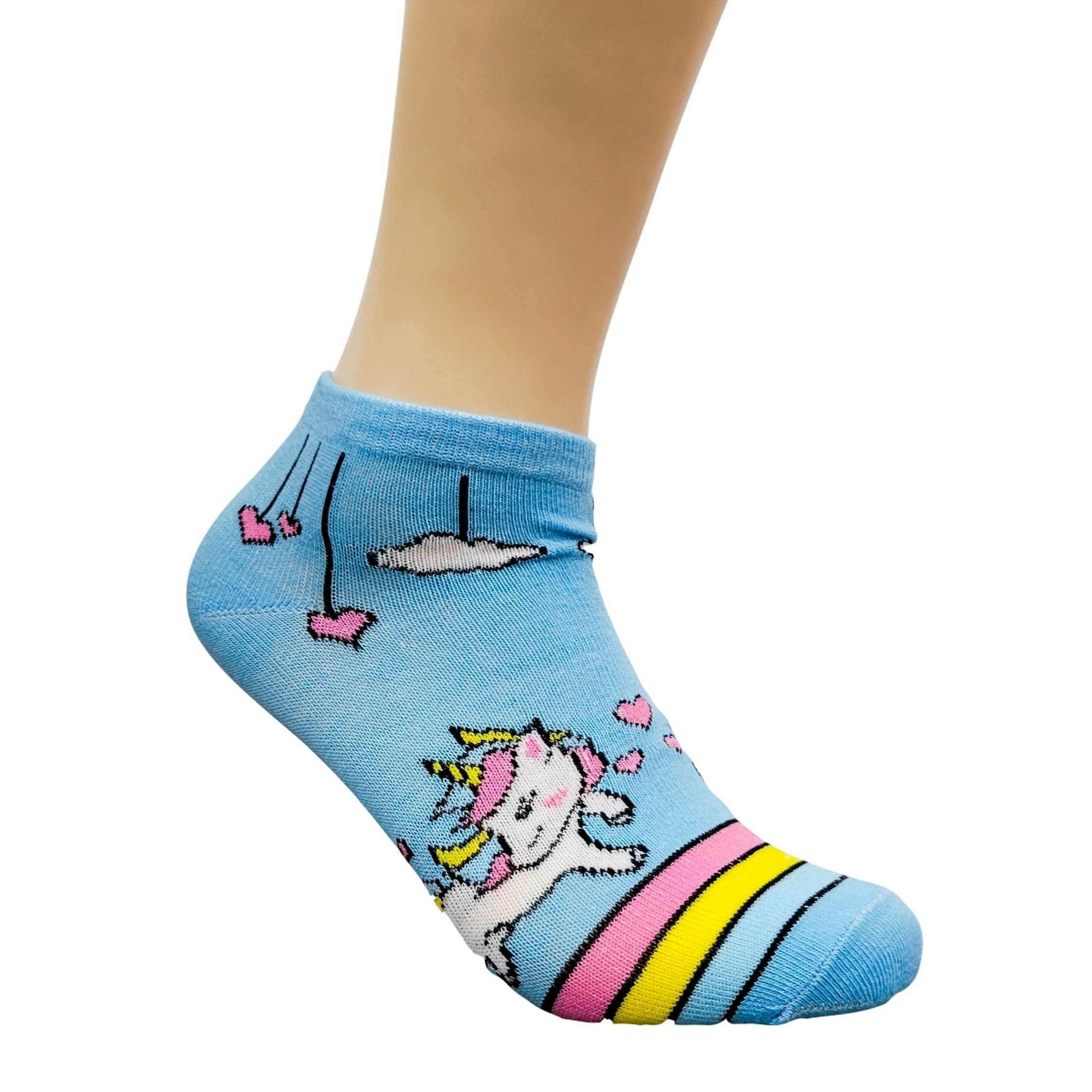 Unicorn Ankle Rainbow Socks (Adult Medium)