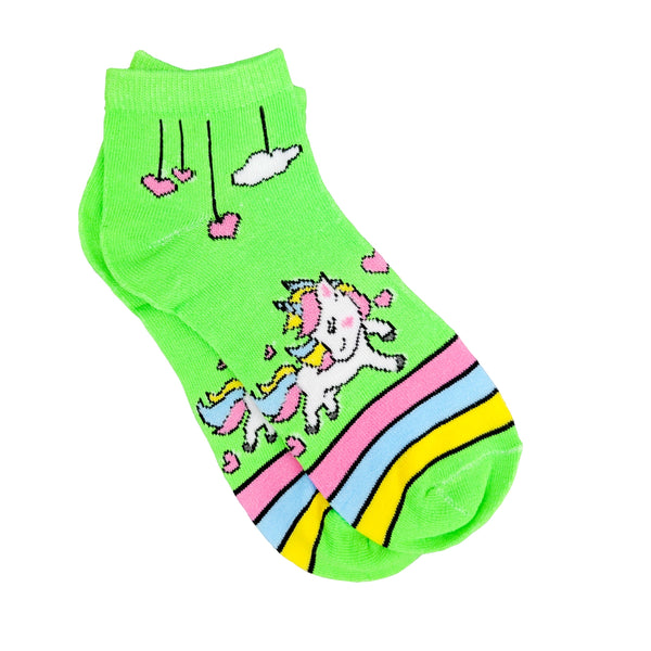 Unicorn Ankle Rainbow Socks (Adult Medium)