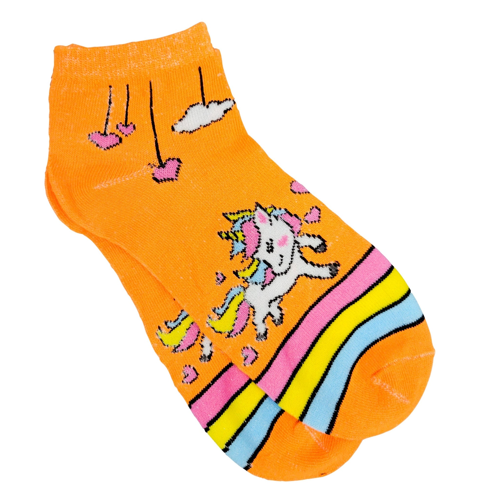Unicorn Ankle Rainbow Socks (Adult Medium - Women's Shoe Sizes 5-10)