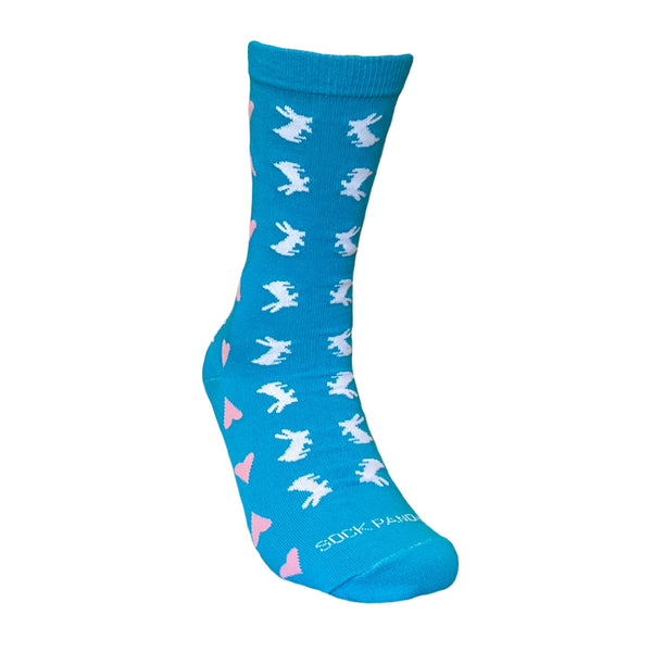 Rabbits and Hearts Patterned Socks from the Sock Panda (Adult Medium)