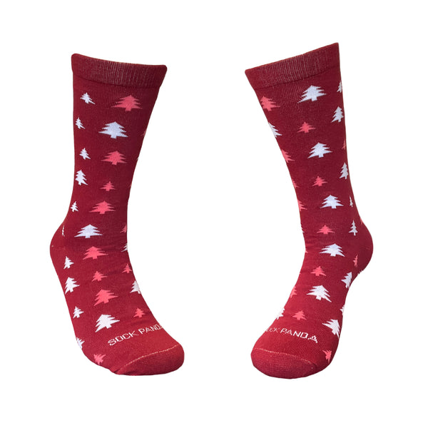 Winter Holiday Tree Patterned Socks from the Sock Panda