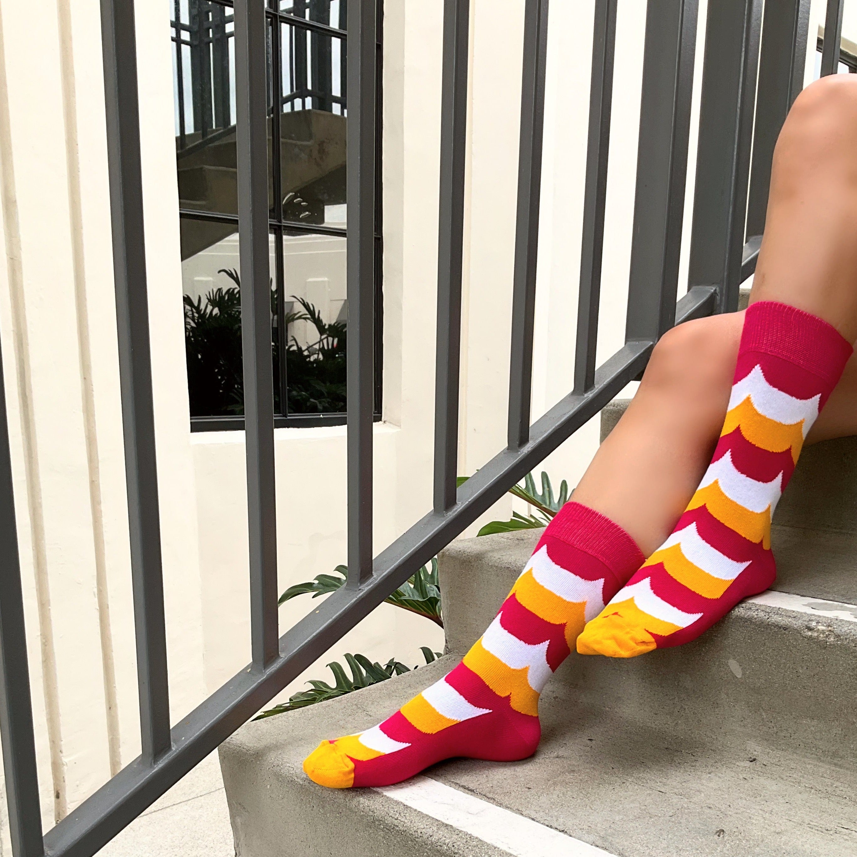 Colorful Wavy Stripe Pattern Socks from the Sock Panda (Adult Medium)