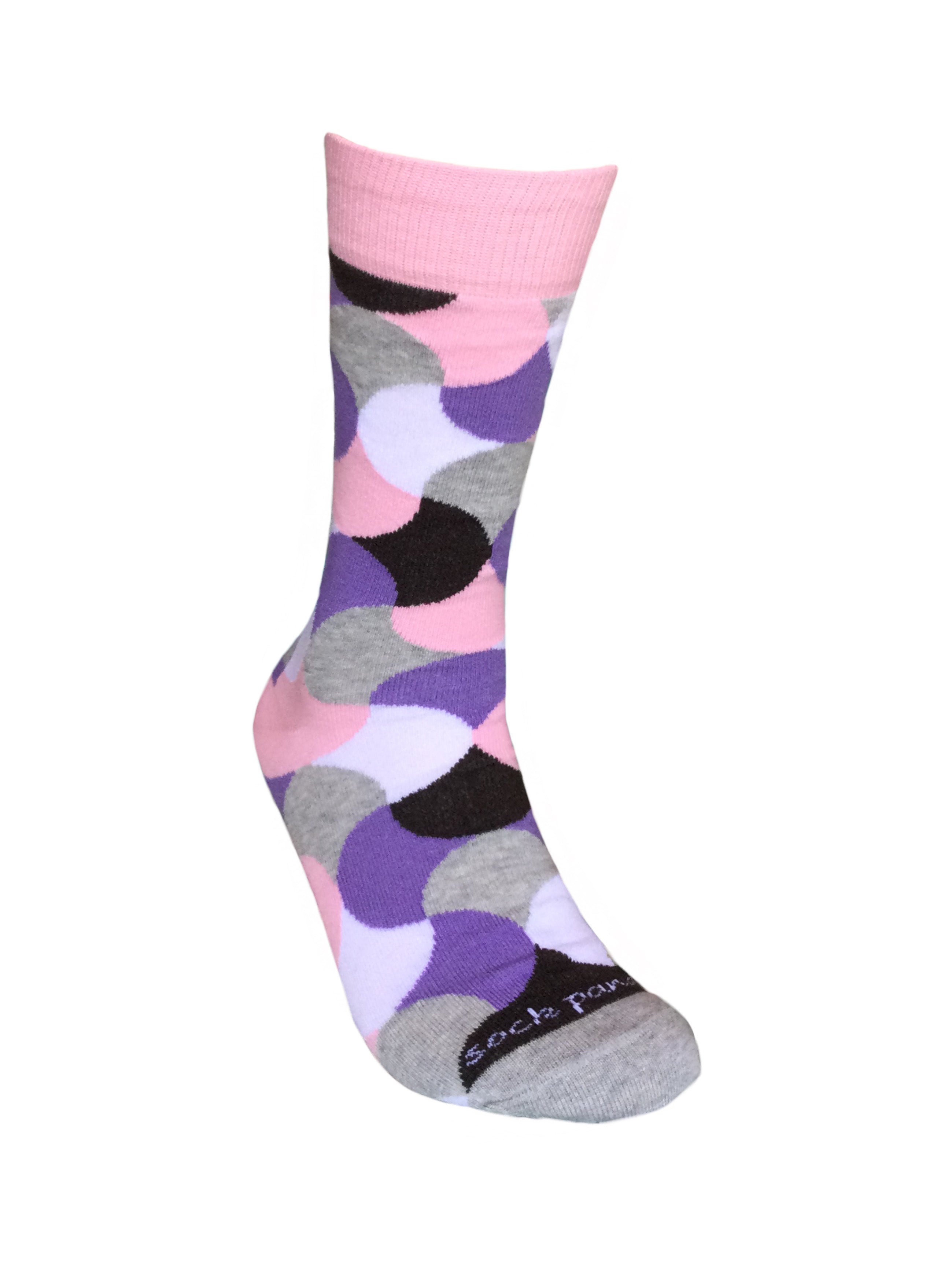 Colorful Purple and Pink Wavy Pattern Socks