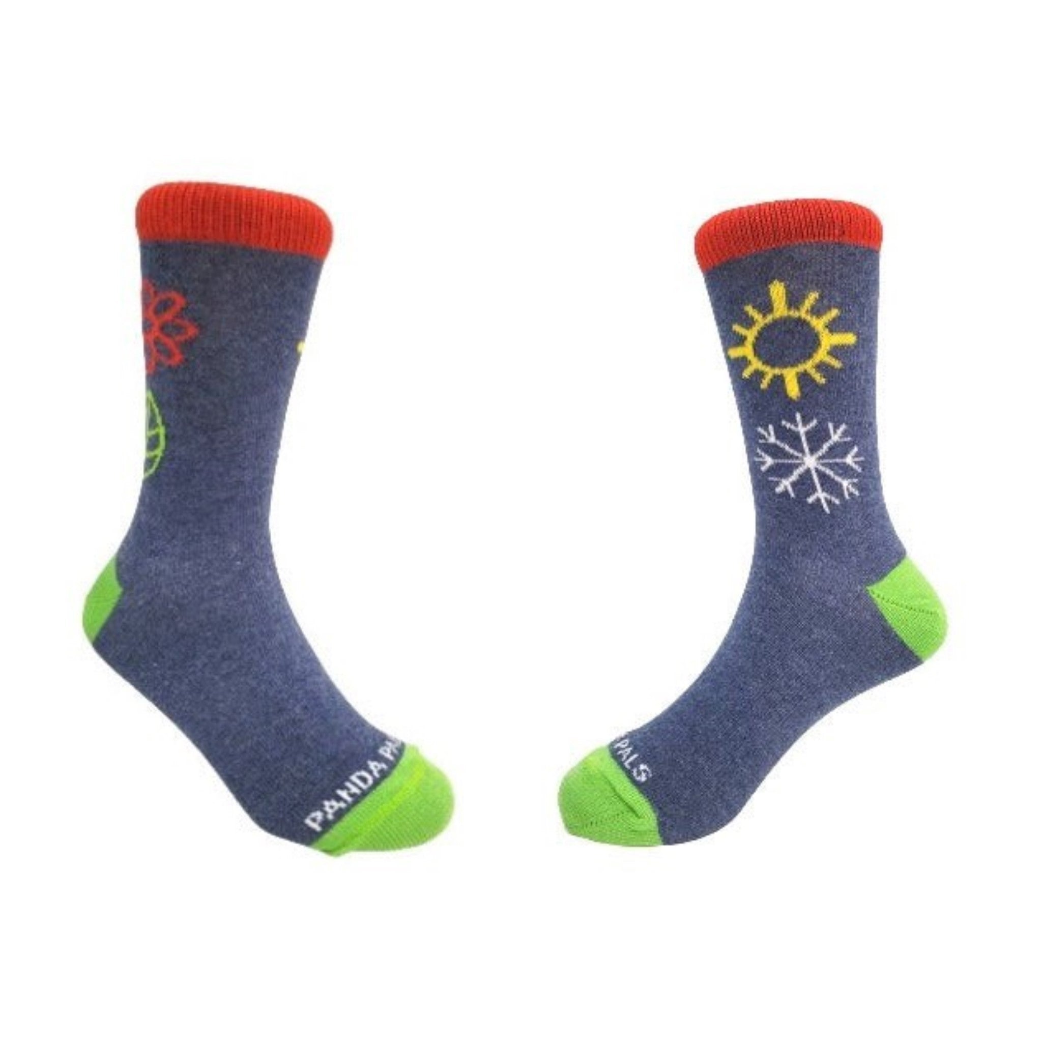 Winter Blossom Kids Socks (Ages 3-7) - Denim or Light Blue