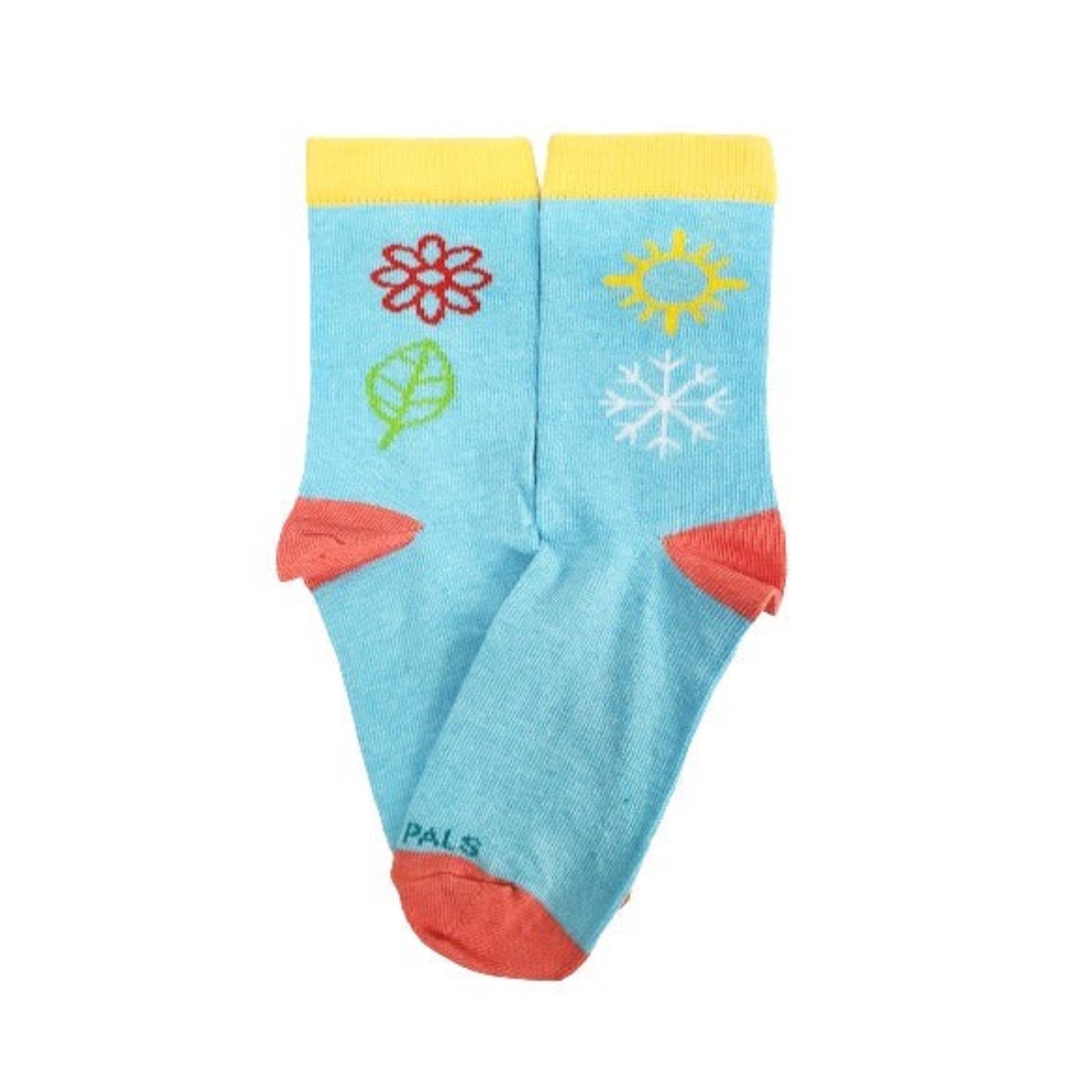 Winter Blossom Kids Socks (Ages 3-7) - Denim or Light Blue