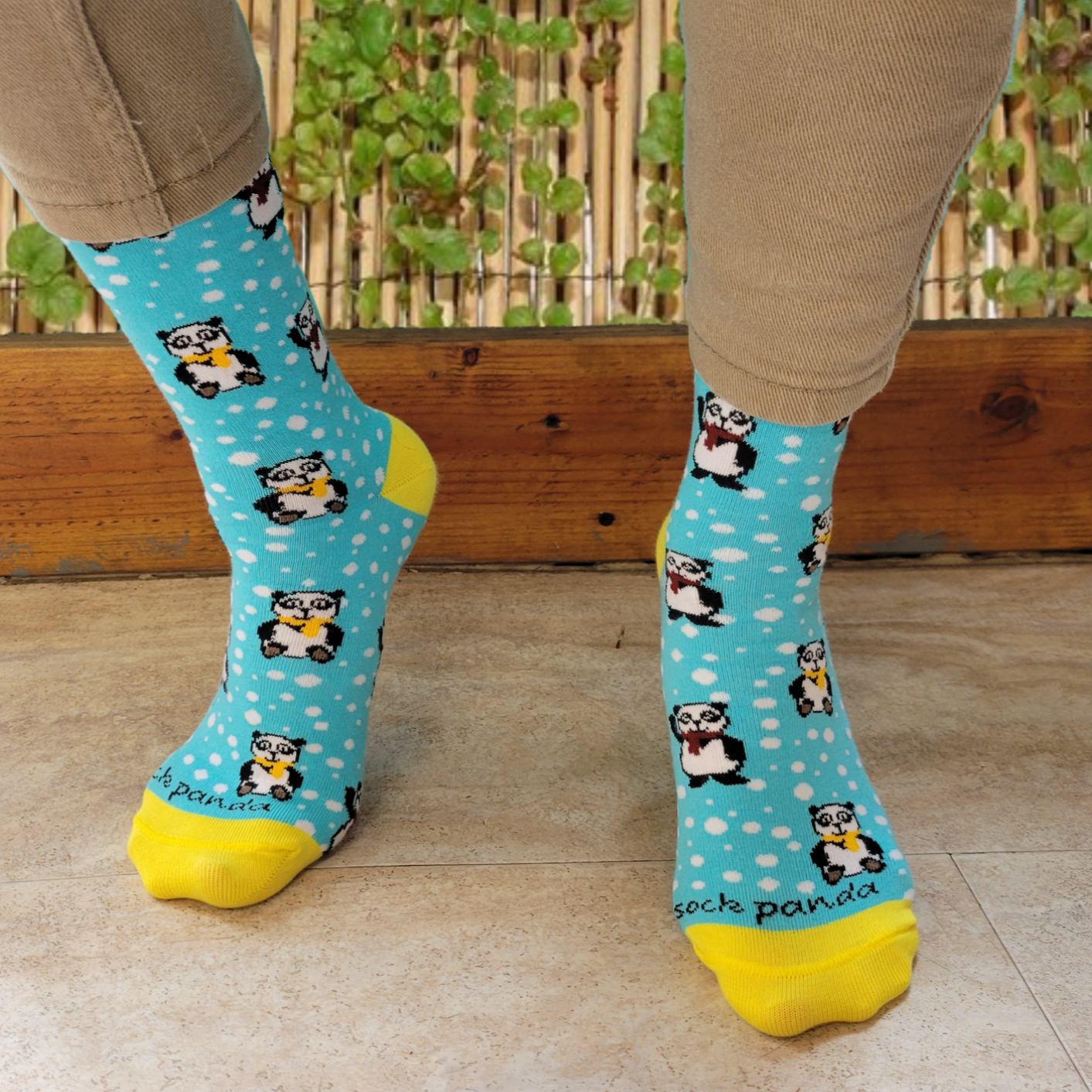 Winter Panda Pattern Socks from the Sock Panda (Adult Medium)