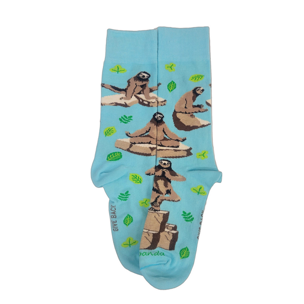 Sloths Performing Yoga Socks from the Sock Panda (Adult Medium)