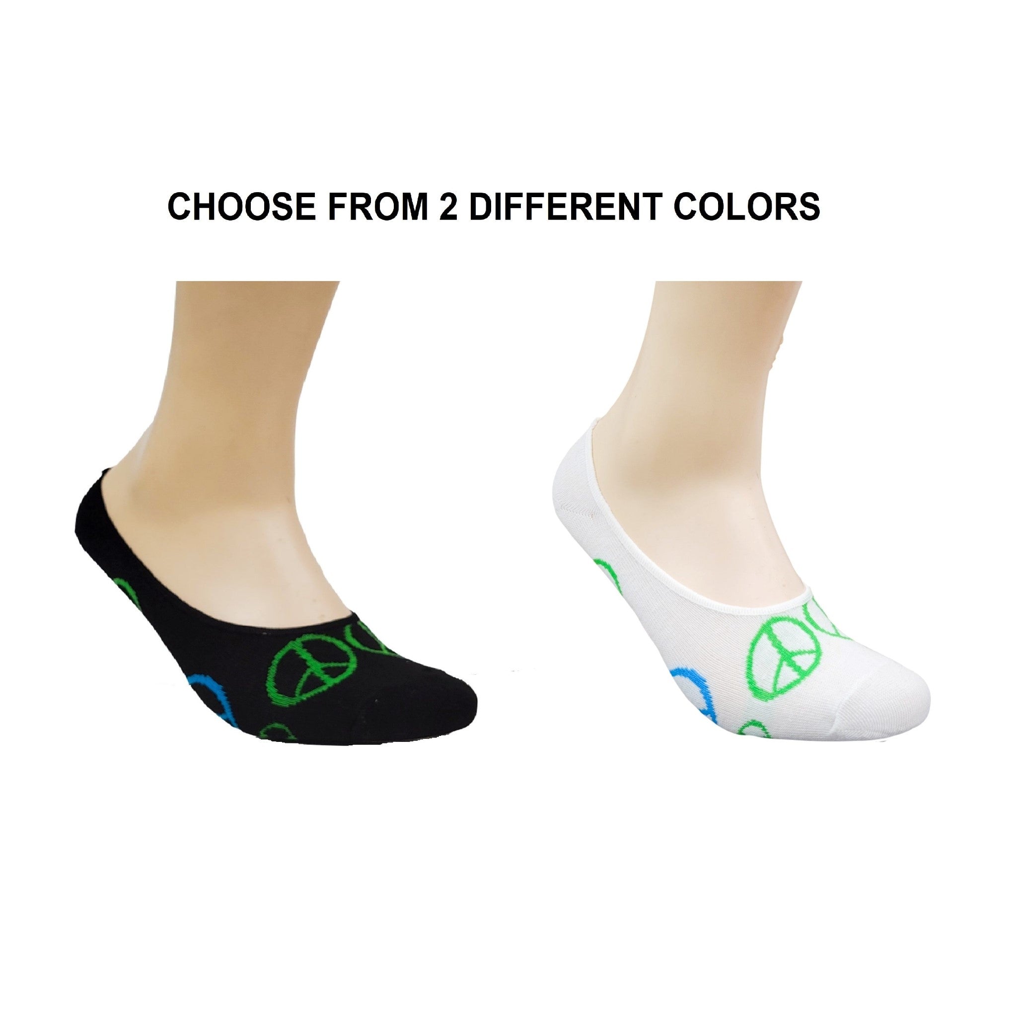 Peace Sign No Show Liner Socks for Women