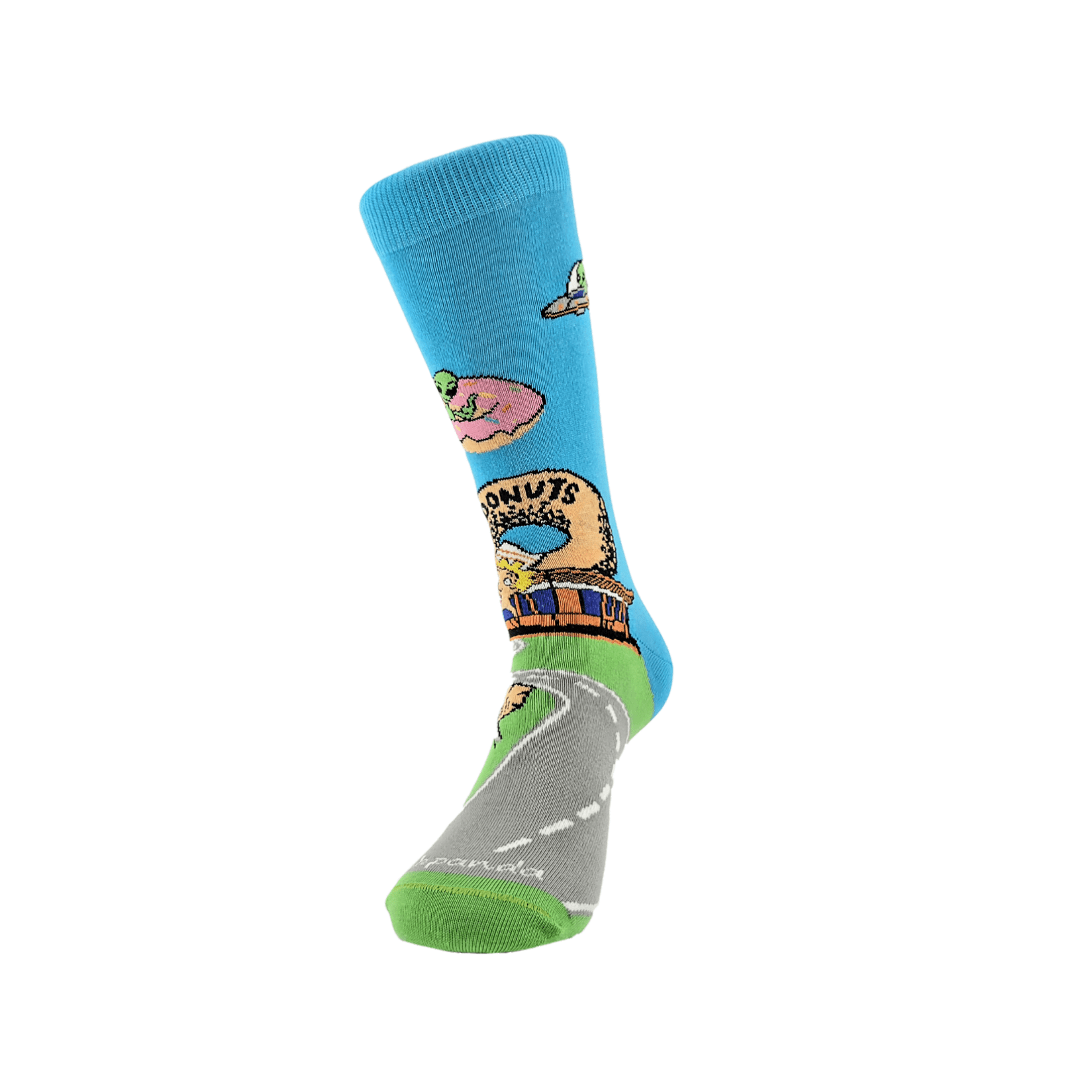 Alien Spaceships Love Donuts from the Sock Panda (Adult Medium - Women's Shoe Sizes 5 - 10)