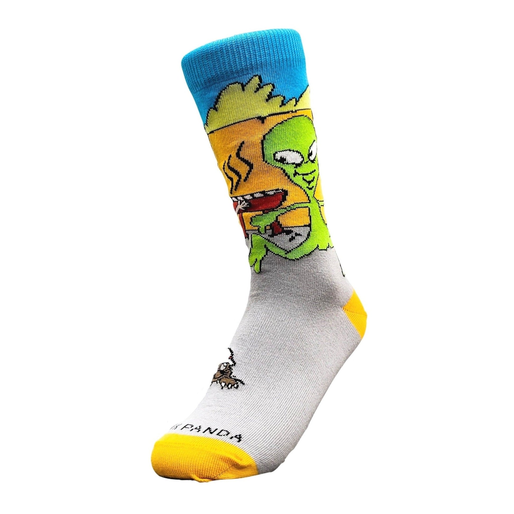 Alien Stealing a Hamburger at a BBQ Socks from the Sock Panda (Adult Small - Shoe Sizes 2 - 5)