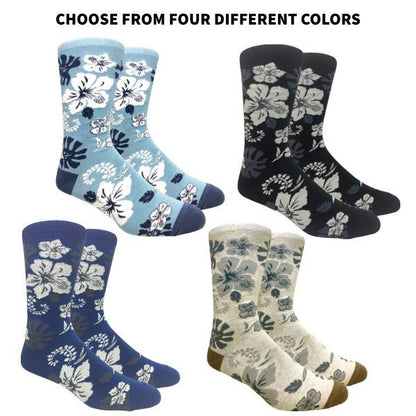 Aloha Hawaiian Floral Hibiscus Pattern Socks (Adult Large)