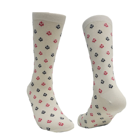 Anchor Pattern Socks (Adult Large - Men's Shoe Sizes 8-12)