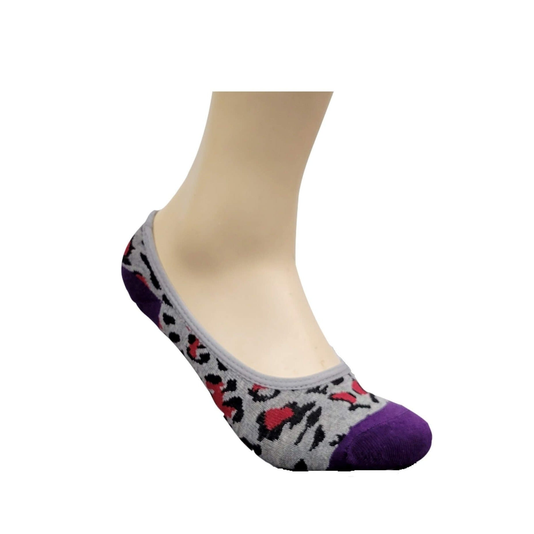 Animal Print No Show Liner Socks for Women