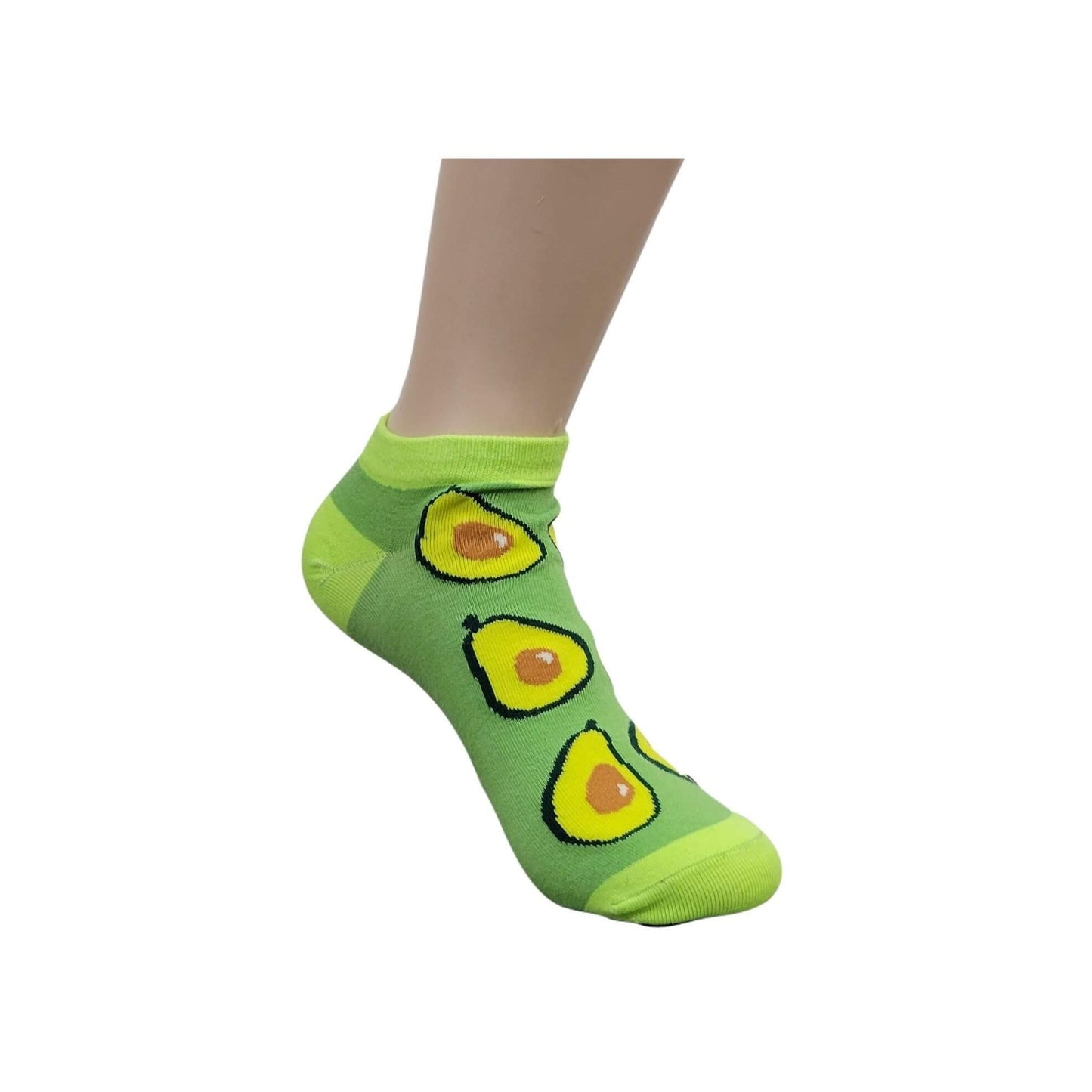 Avocado Patterned Ankle Socks (Adult Medium - Women's Shoe Sizes 5 - 10)