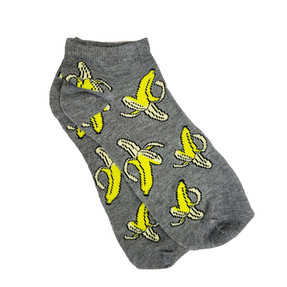 Banana Patterned Ankle Socks (Adult Medium - Women's Shoe Sizes 5 - 10)