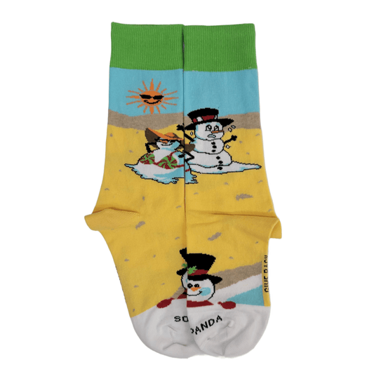 Beach Snowmen Socks from the Sock Panda (Adult Small - Shoe Sizes 2 - 5)