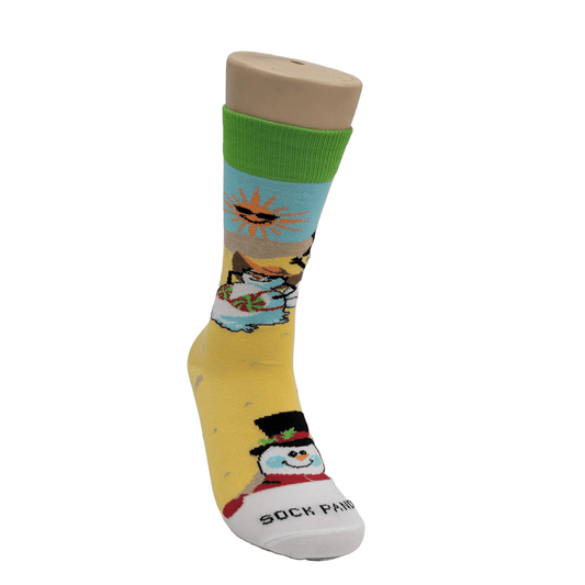 Beach Snowmen Socks from the Sock Panda (Adult Small - Shoe Sizes 2 - 5)