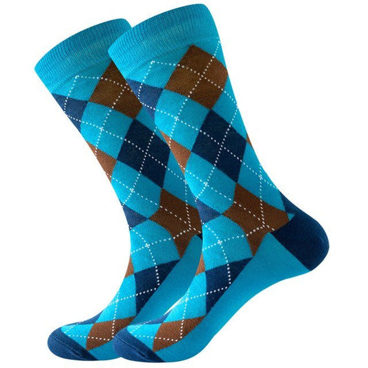 Blue Argyle Socks from the Sock Panda (Adult Large - Men's Shoe Sizes 8 - 12)