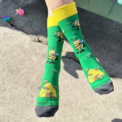 Busy Bee Socks from the Sock Panda (Adult Small - Shoe Sizes 2 - 5)