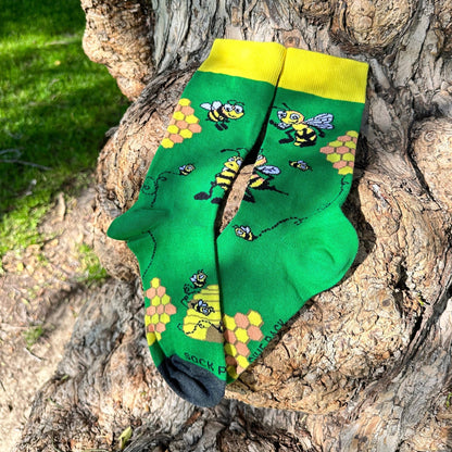 Busy Bee Socks from the Sock Panda (Adult Small - Shoe Sizes 2 - 5)