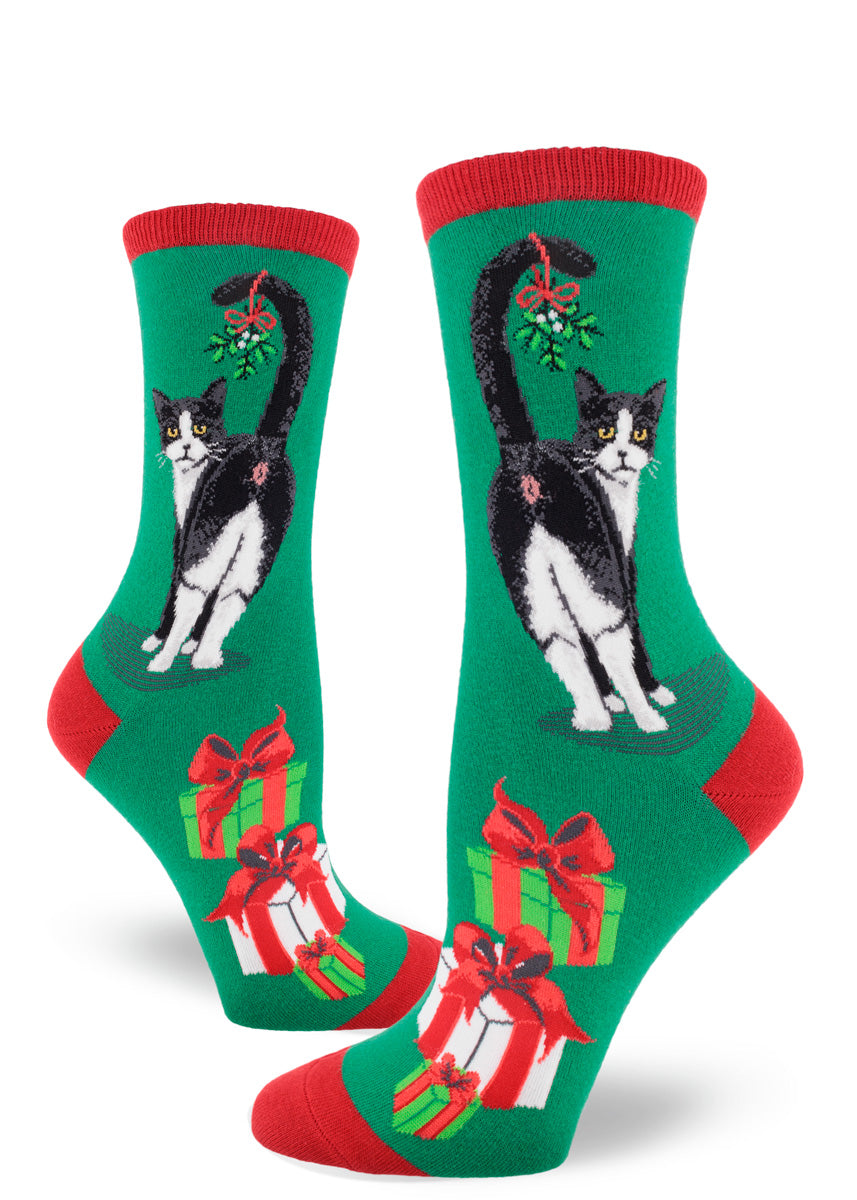 Cat Butt Christmas Women’s Crew Socks (Adult Medium)