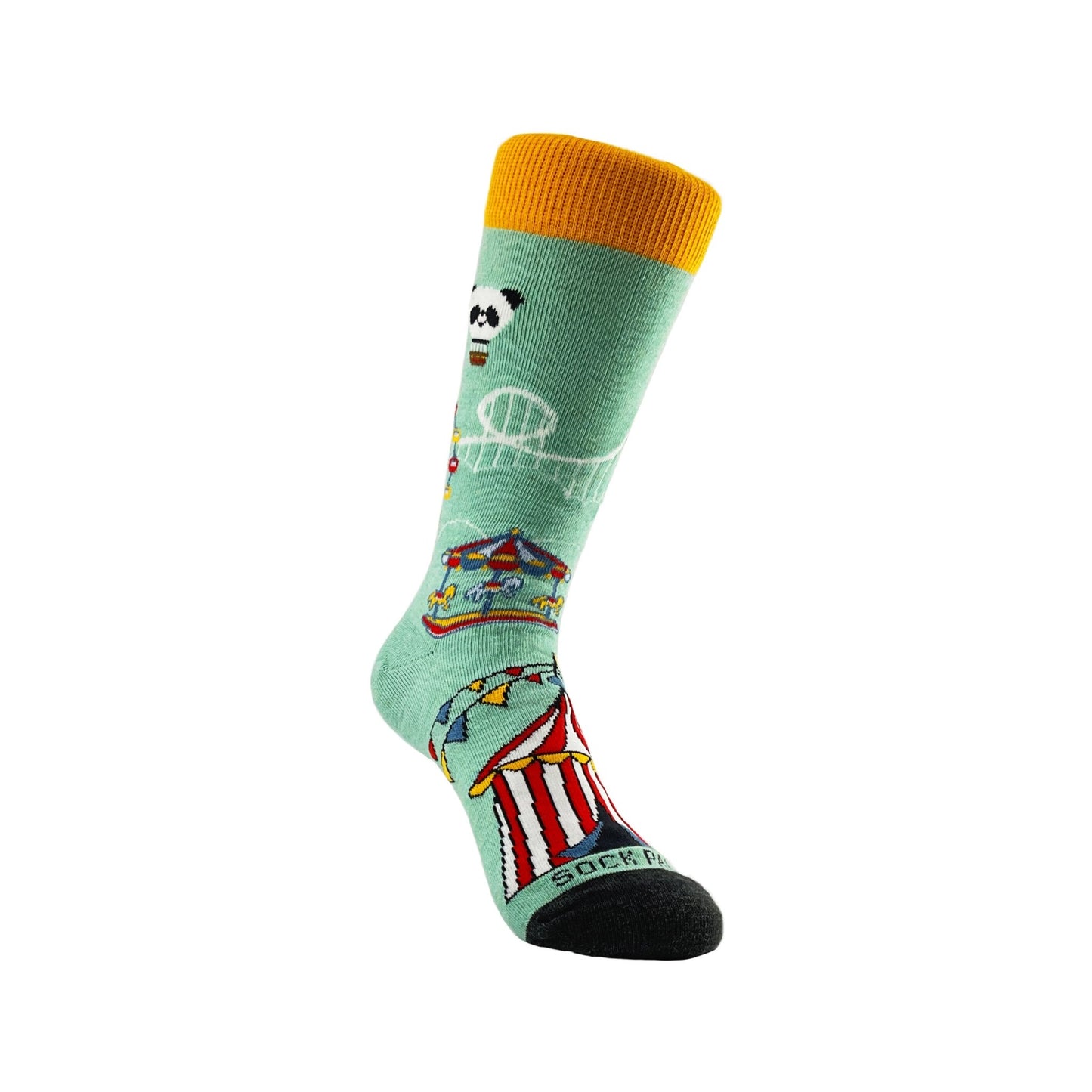 Circus Scene Roller Coaster Socks from the Sock Panda (Adult Small - Shoe Sizes 2 - 5)