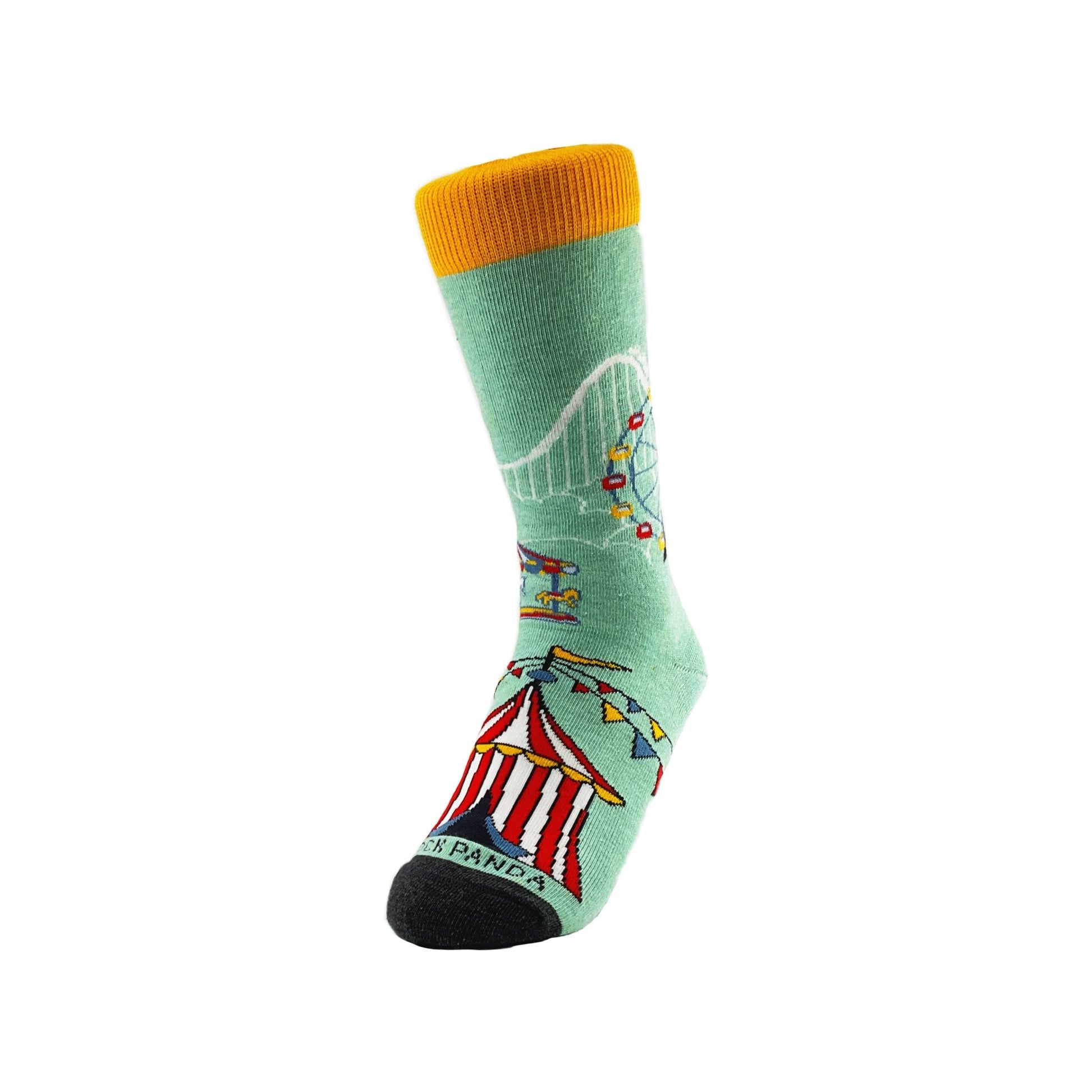 Circus Scene Roller Coaster Socks from the Sock Panda (Adult Small - Shoe Sizes 2 - 5)