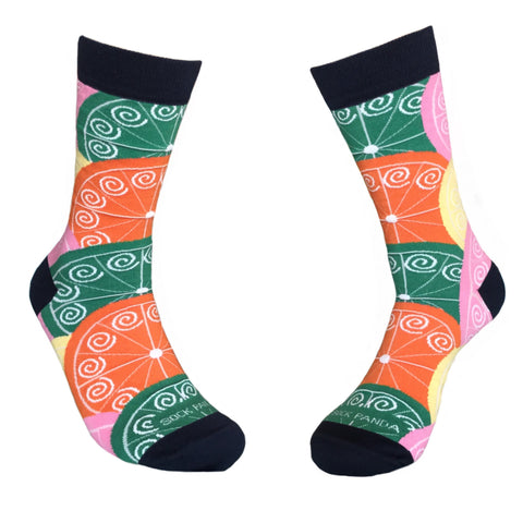 Vibrant Citrus Pattern Socks from the Sock Panda