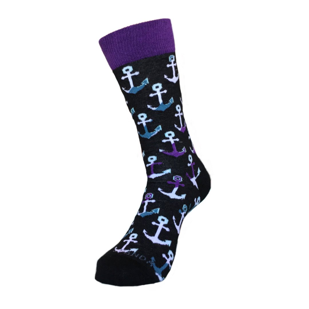 Colorful Anchor Pattern Socks (Adult Medium - Women's Shoe Sizes 5 - 10)
