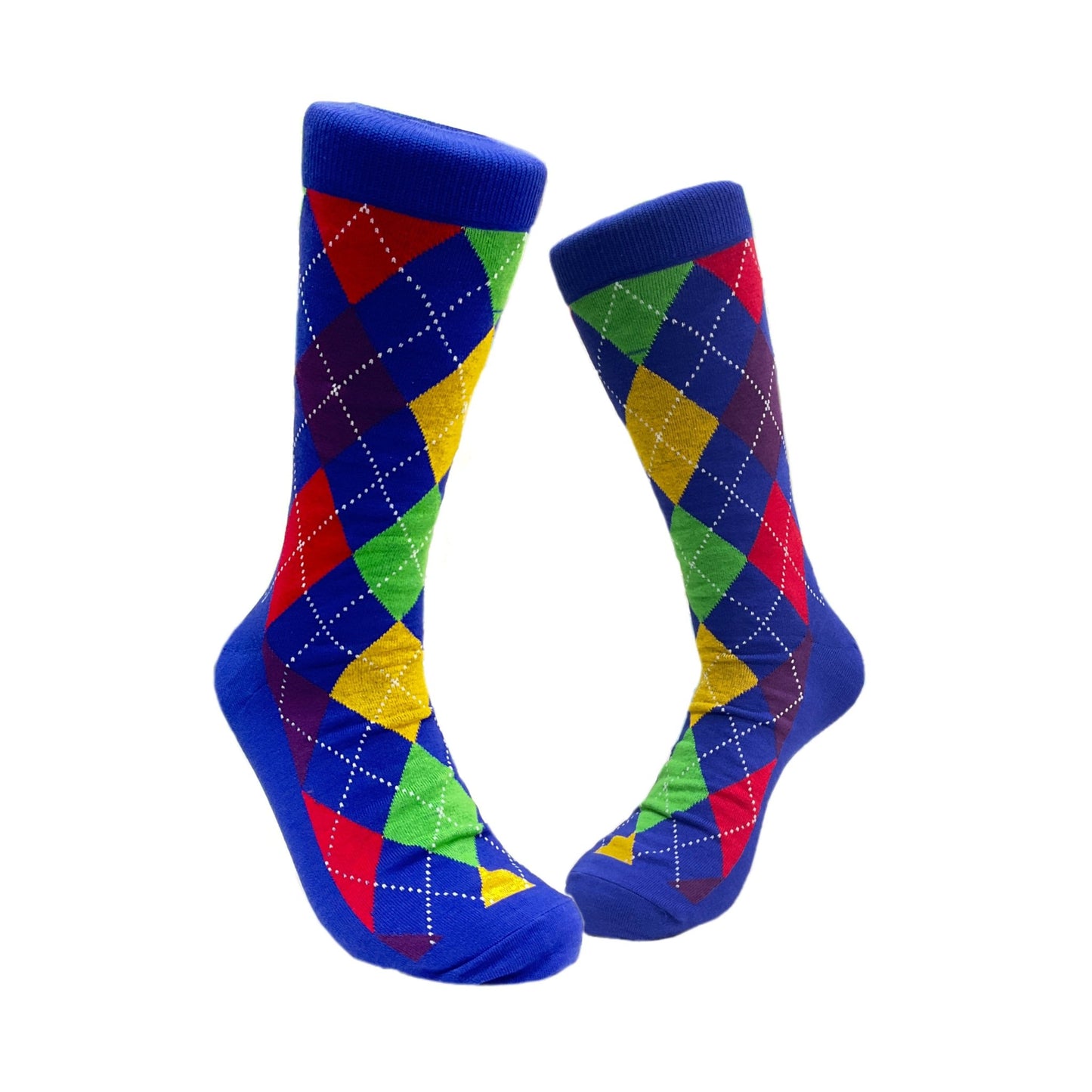 Colorful Argyle Patterned Office Socks (Adult Large - Men's Shoe Sizes 8 - 12)