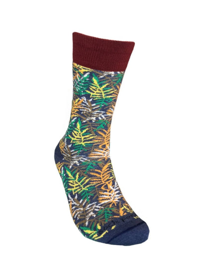 Colorful Fall Leaves Pattern Socks from the Sock Panda Fall Leaves