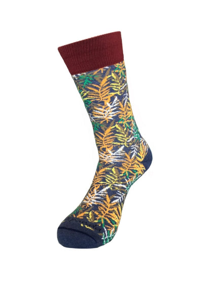 Colorful Fall Leaves Pattern Socks from the Sock Panda Fall Leaves