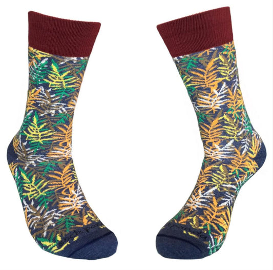 Colorful Fall Leaves Pattern Socks from the Sock Panda Fall Leaves