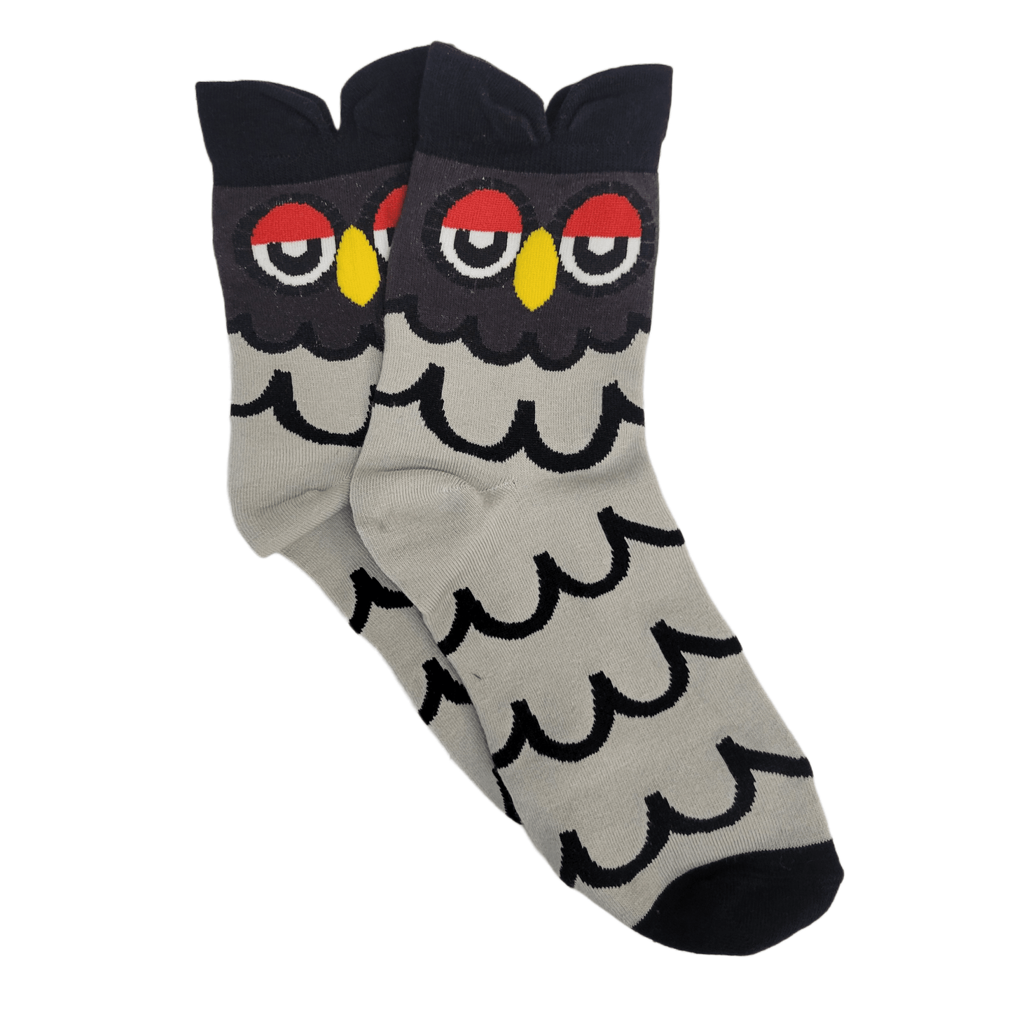 Colorful Owl Crew Socks (Adult Medium - Women's Shoe Sizes 5 - 10)