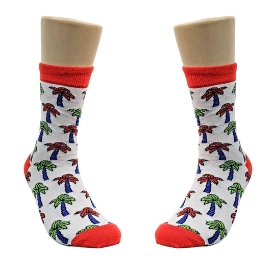 Colorful Palm Tree Pattern Socks from the Sock Panda (Adult Medium - Women's Shoe Sizes 5 - 10)