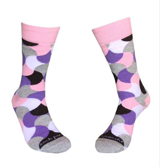 Colorful Purple and Pink Wavy Pattern Socks
