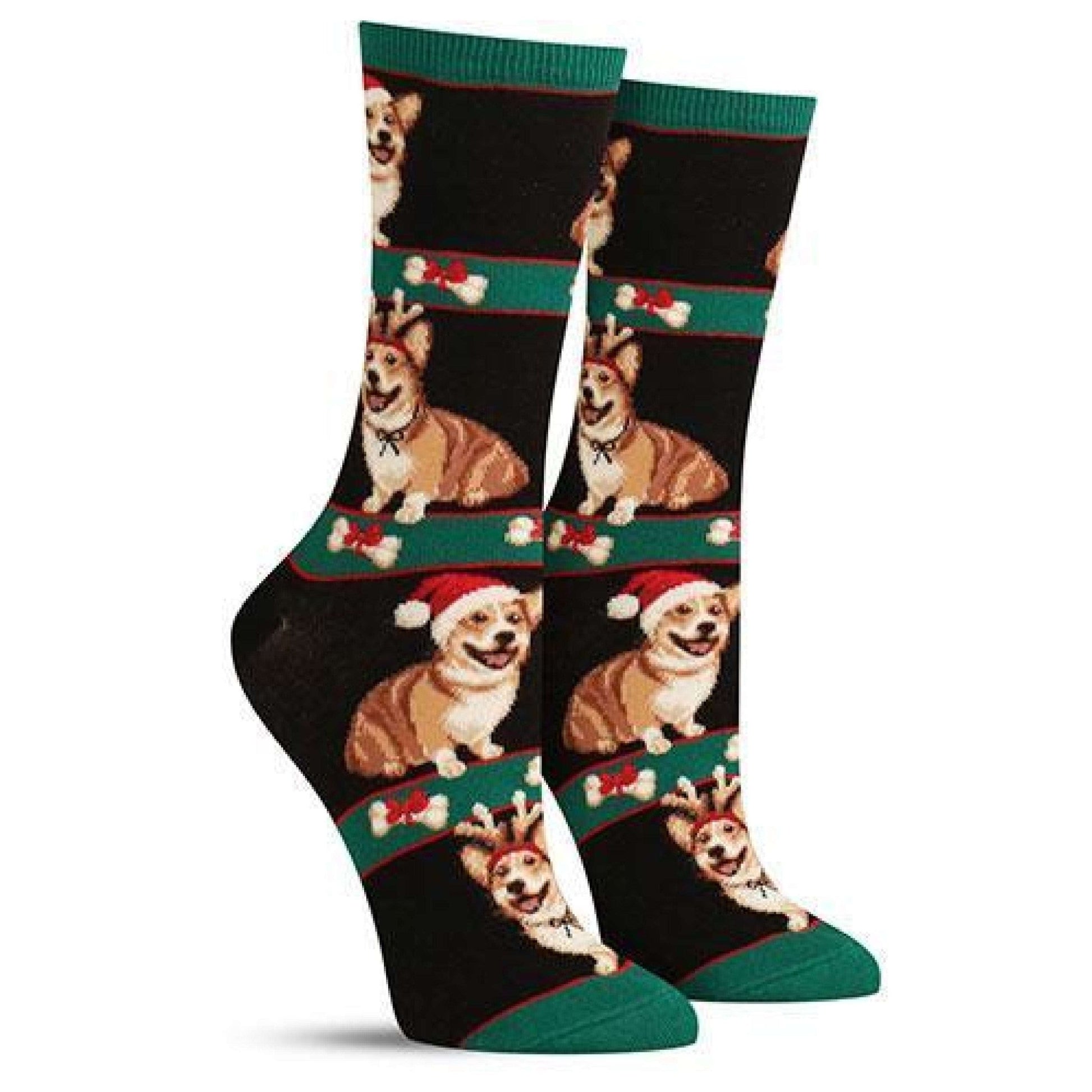 Corgi Christmas Socks (Adult Medium - Women's Shoe Sizes 5 - 10)