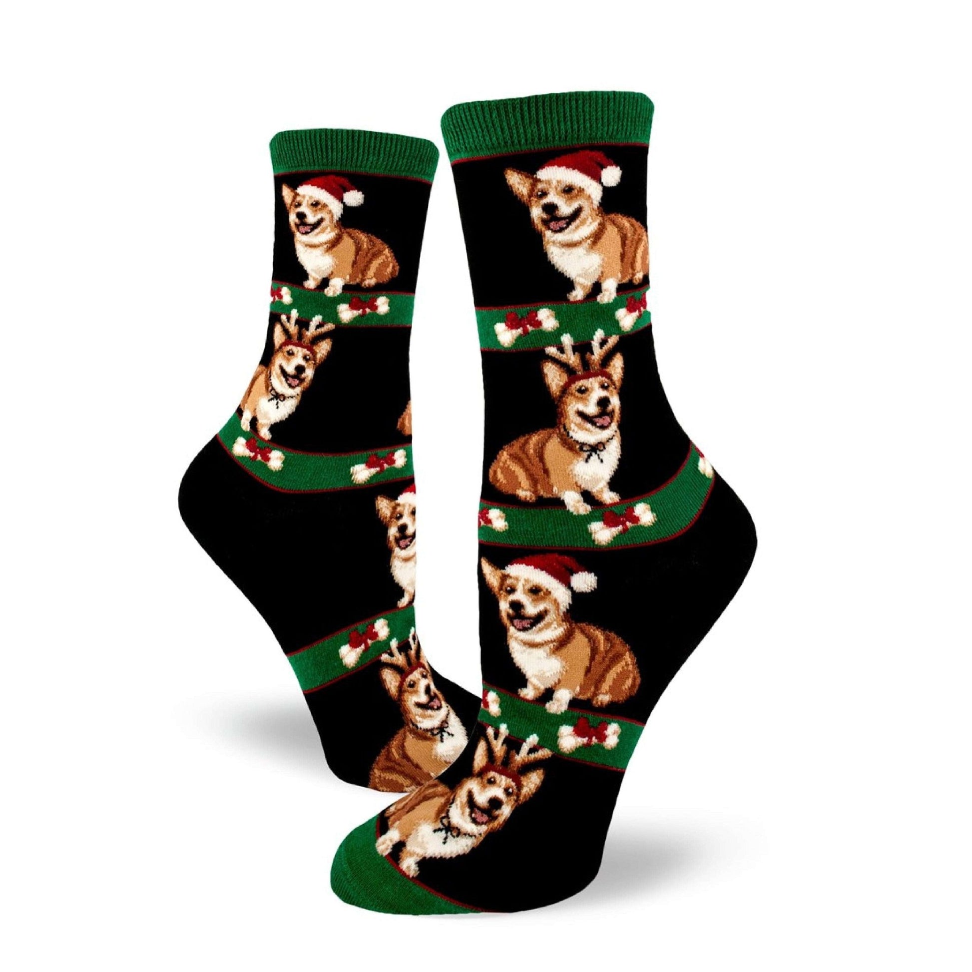 Corgi Christmas Socks (Adult Medium - Women's Shoe Sizes 5 - 10)