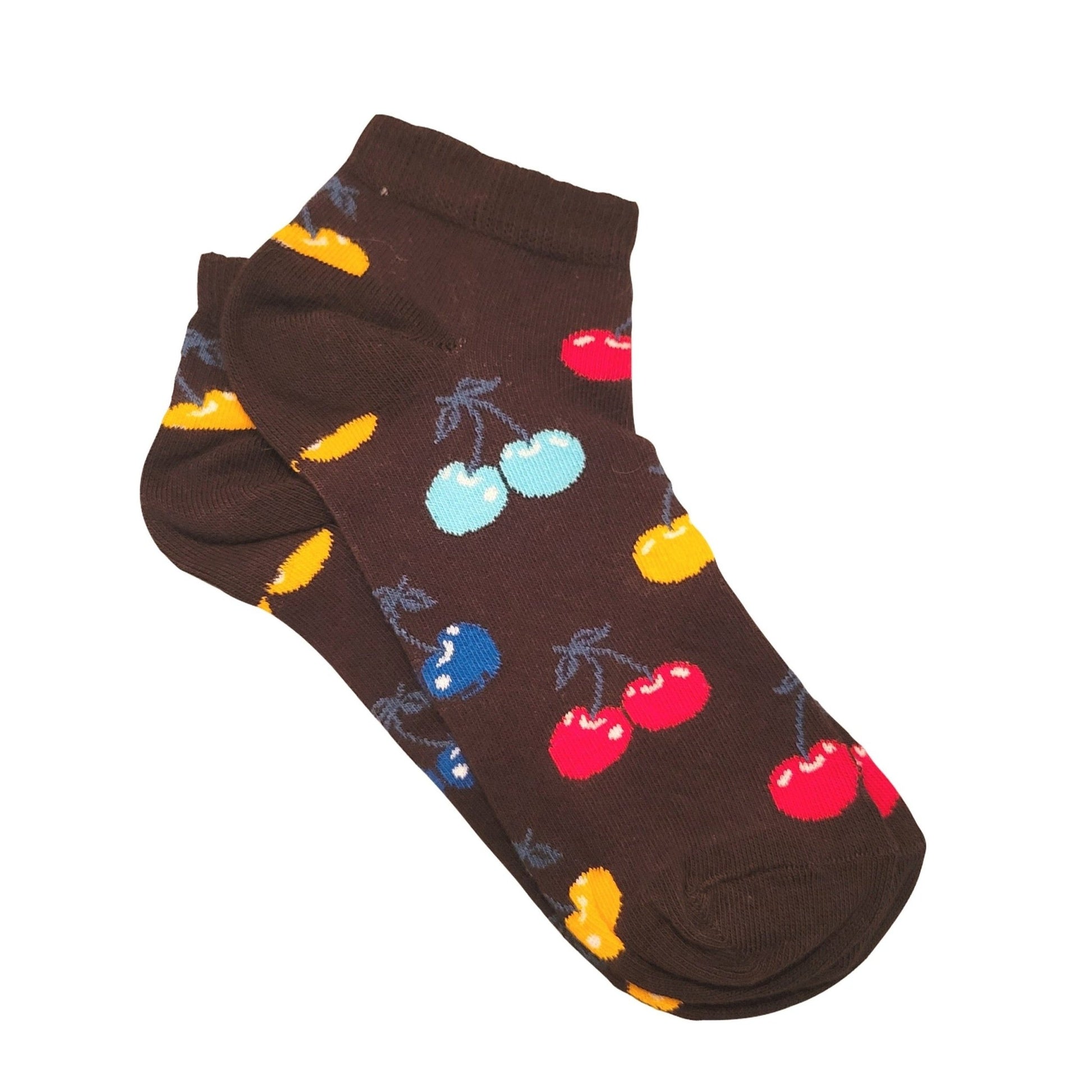 Cute Cherry Patterned Ankle Socks (Adult Medium - Women's Shoe Sizes 5 - 10)