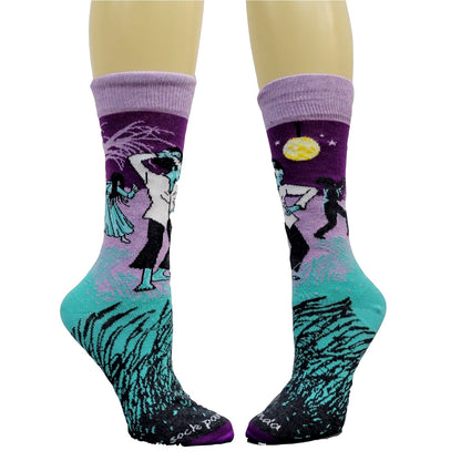 Dancing Ghouls and Monsters Socks from the Sock Panda (Adult Medium - Women's Shoe Sizes 5 - 10)