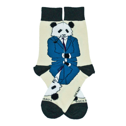 Dignified Reflective Panda Wearing a Suit Socks (Adult Large - Men's Shoe Sizes 8 - 12)