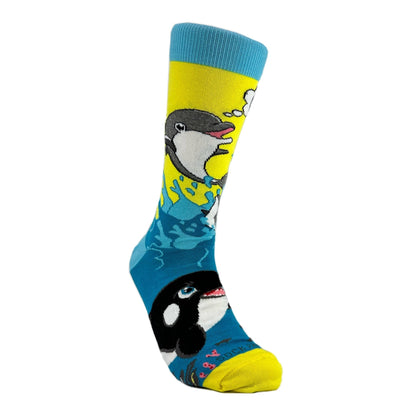 Dolphins and Soccer Socks from the Sock Panda (Adult Large - Men's Shoe Sizes 8 - 12)