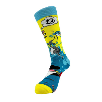 Dolphins and Soccer Socks from the Sock Panda (Adult Large - Men's Shoe Sizes 8 - 12)