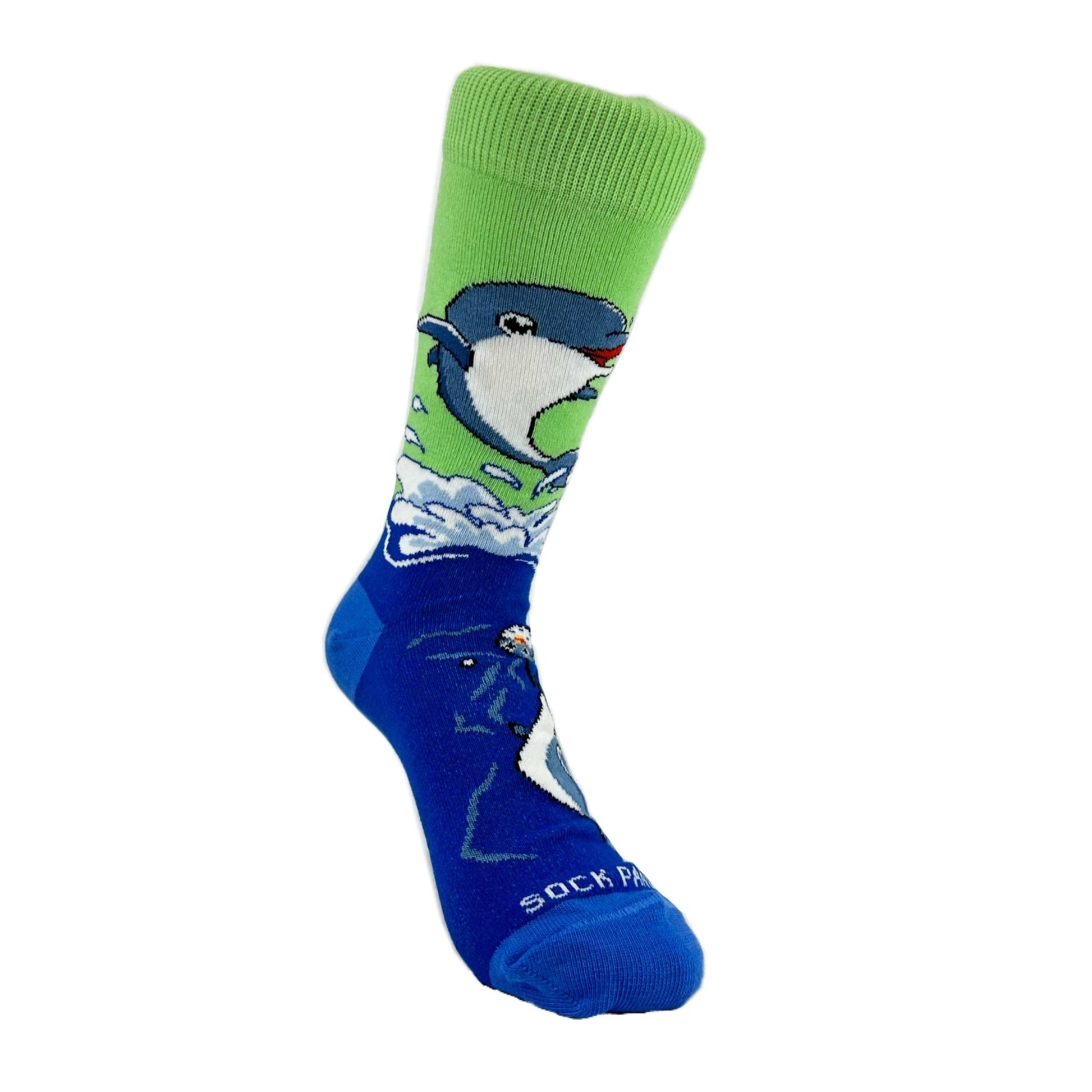 Dolphins and Soccer Socks from the Sock Panda (Adult Small - Shoe Sizes 2 - 5)