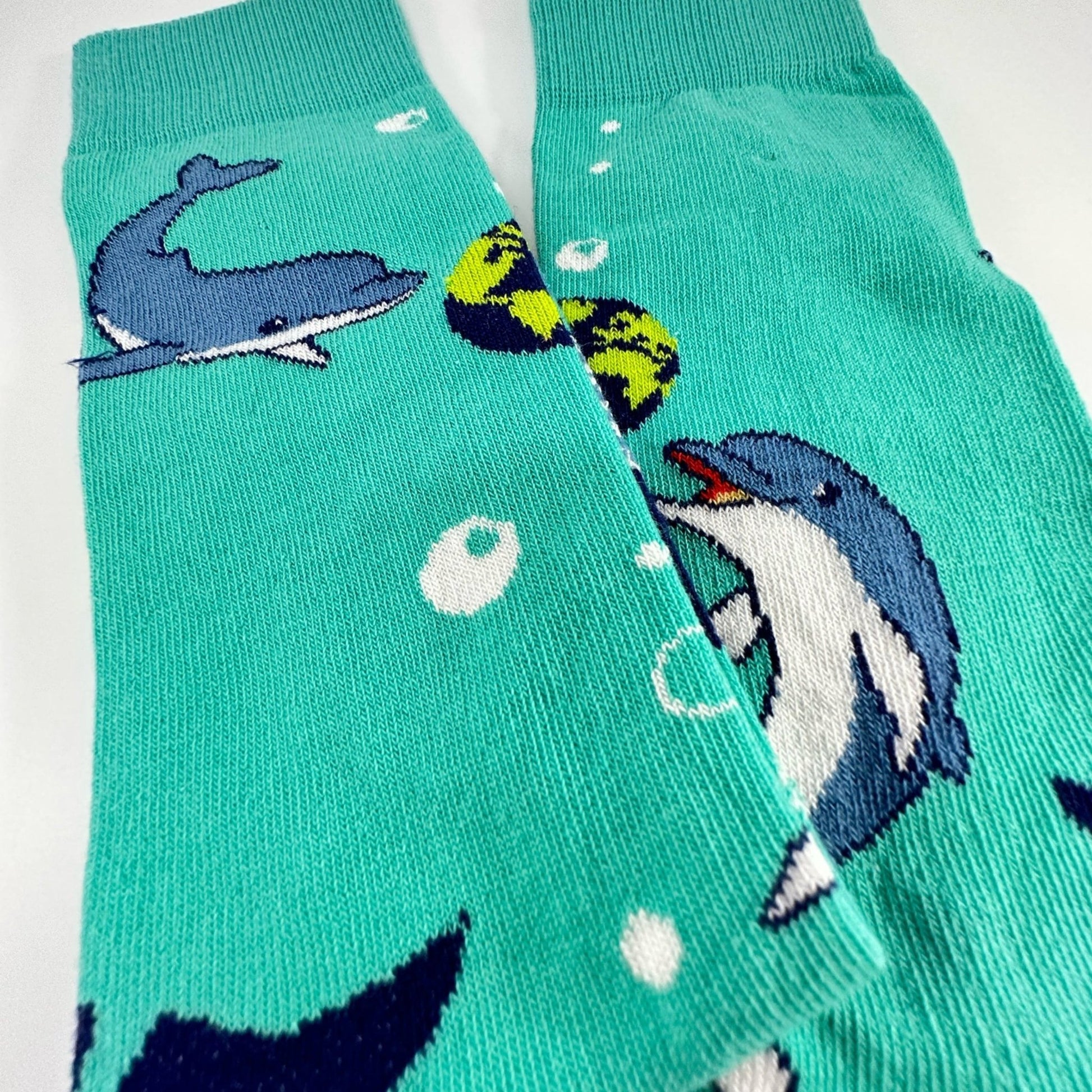Dolphins and the Earth Socks from the Sock Panda (Adult Medium - Women's Shoe Sizes 5 - 10)
