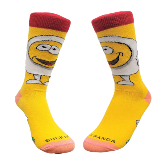Bacon and Eggs - The Ultimate Partnership Sock (Left / Right) from the Sock Panda (Adult Small)
